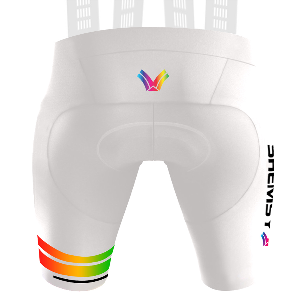 Cuissard Cycliste Homme à Bretelles - Coloré Dégradé - Rembourré - Tissu Respirant Séchage Rapide - Taille Asiatique
