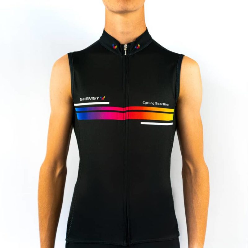 Maillot cycliste sans manches Mixte NEOLINE RAINBOW BLACK KITE