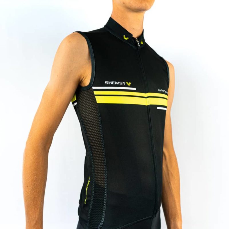 Maillot cycliste sans manches Mixte NEOLINE JAUNE FLUO KITE