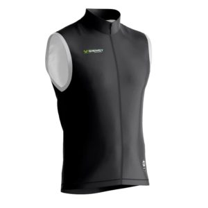 Gilet cycliste coupe-vent mixte BASICO BLACK