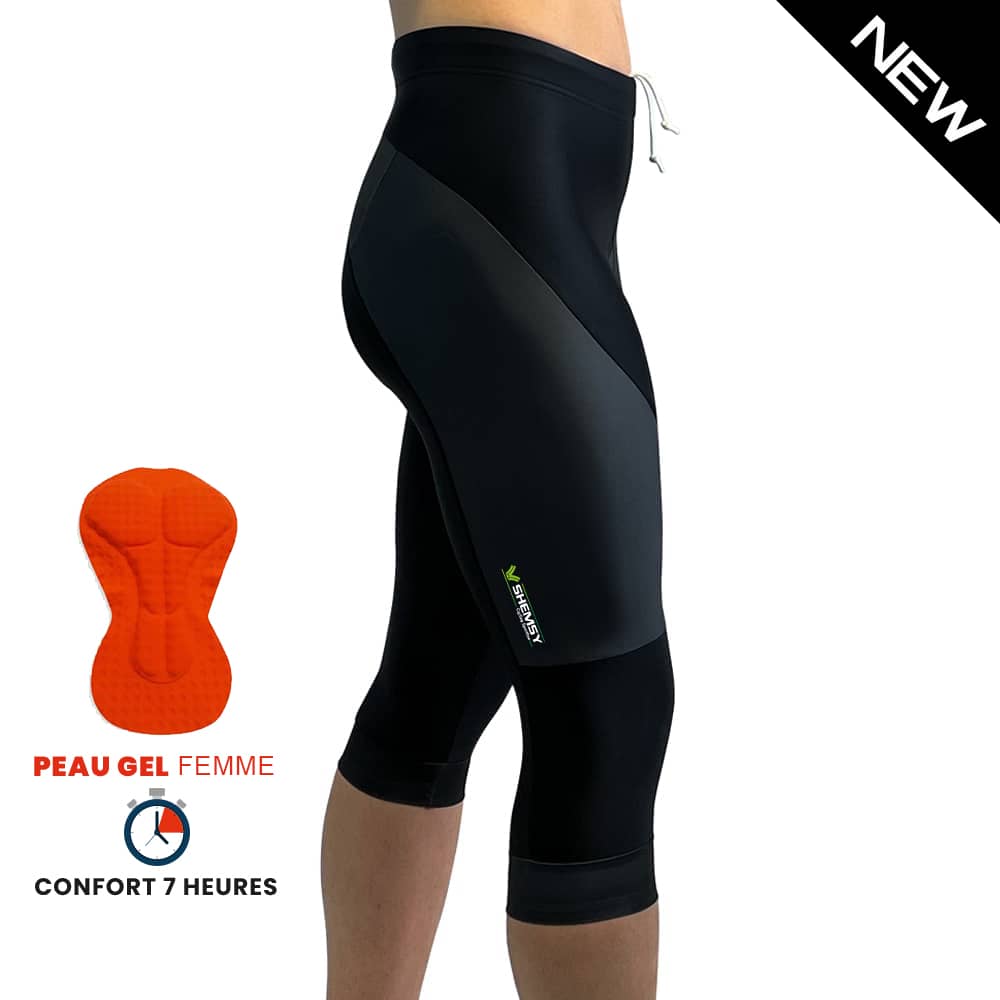 Corsaire cycliste femme SPRINT BLACK peau gel