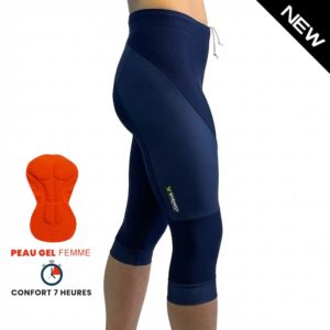 Corsaire cycliste femme SPRINT MARINE peau gel