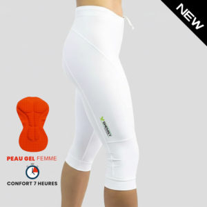 Corsaire cycliste femme SPRINT WHITE peau gel